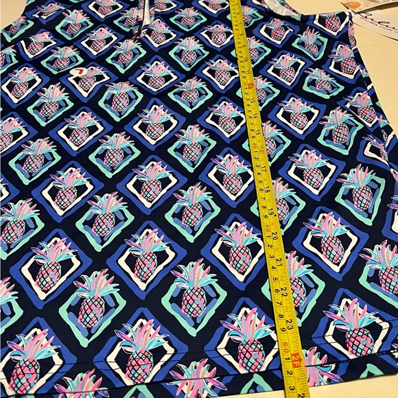 Lulu-B Pineapple Print Sleeveless Quarter-Zip Top UPF 50 Cooling Fabric L NWT lg - Picture 4 of 11